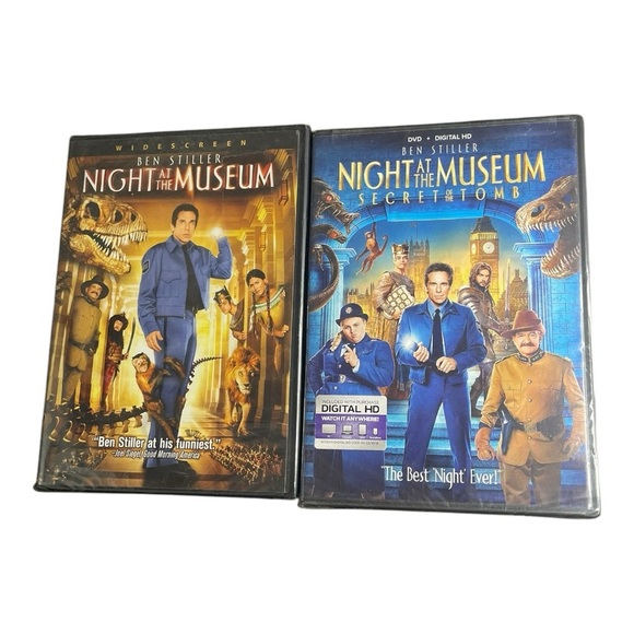 Night at the Museum & NIGHT at the MUSEUM SECRET of the TOMB DVD set - Picture 1 of 6